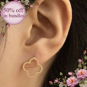 Flower Shaped Geometric Hollow Out Stud Earrings